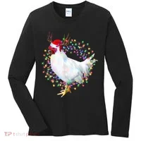 Christmas Lights Chicken Women's Long Sleeve Shirt thumb 0