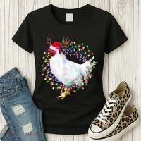 Christmas Lights Chicken Women's T-Shirt thumb 3