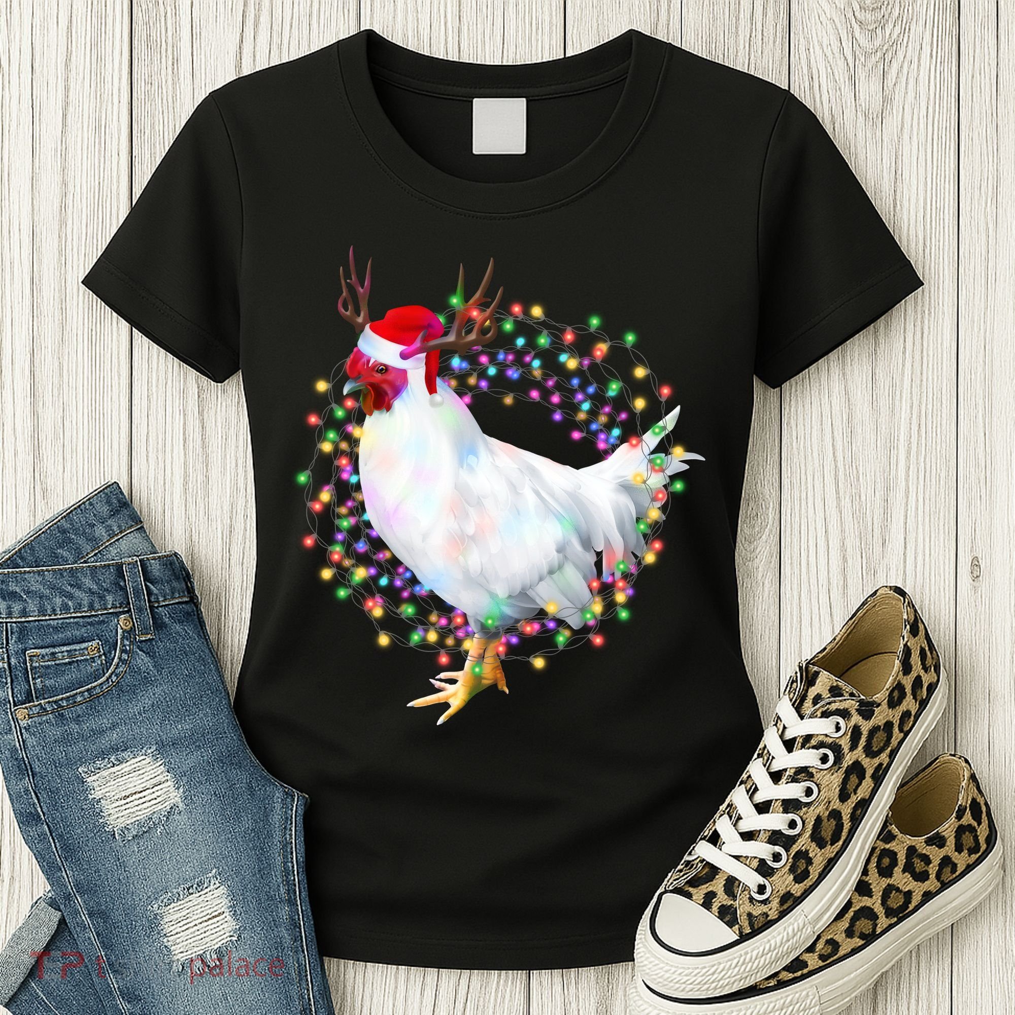 Christmas Lights Chicken Women's T-Shirt