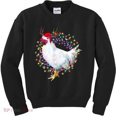 Christmas Lights Chicken Kids Sweatshirt