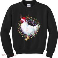 Christmas Lights Chicken Kids Sweatshirt thumb 0