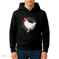 Christmas Lights Chicken Kids Hoodie thumb 4