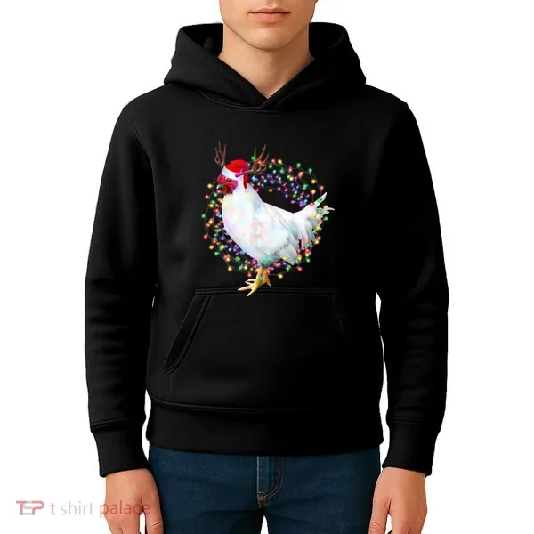 Christmas Lights Chicken Kids Hoodie