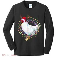 Christmas Lights Chicken Kids Long Sleeve Shirt thumb 0