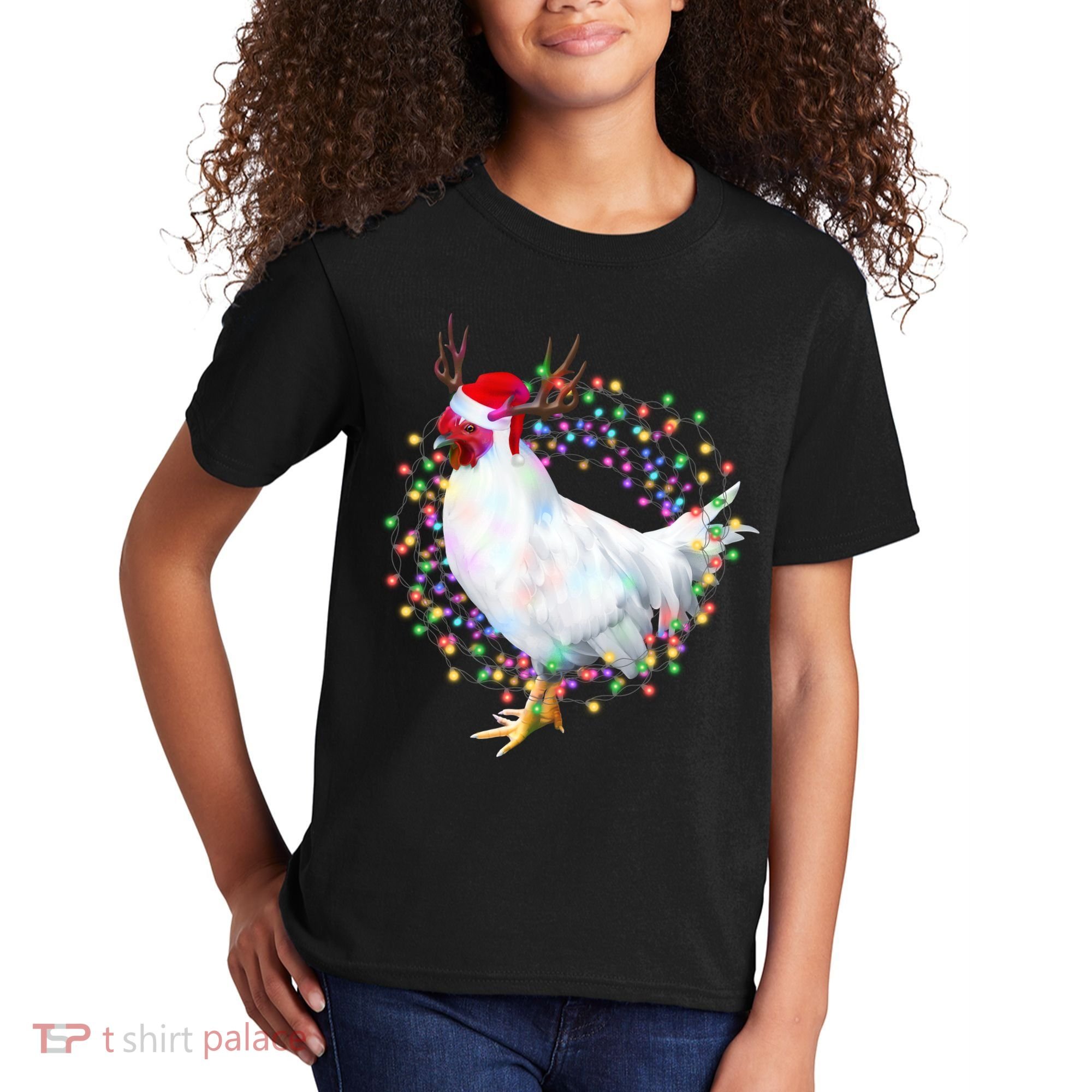 Christmas Lights Chicken Kids T-Shirt