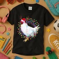 Christmas Lights Chicken Kids T-Shirt thumb 3