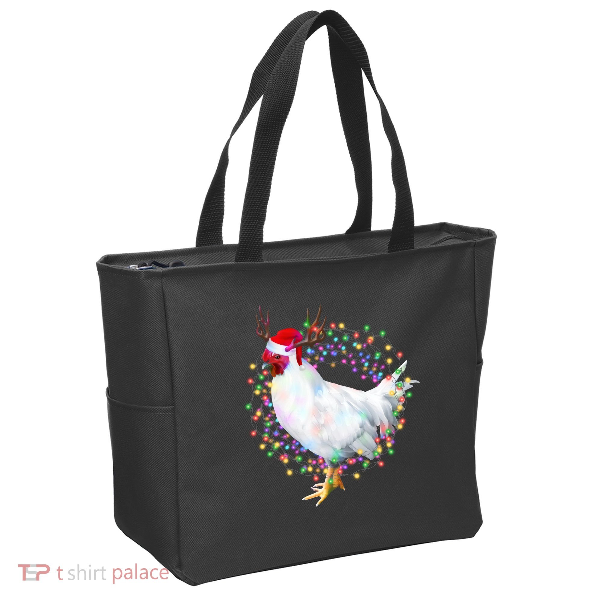 Christmas Lights Chicken Tote Bag
