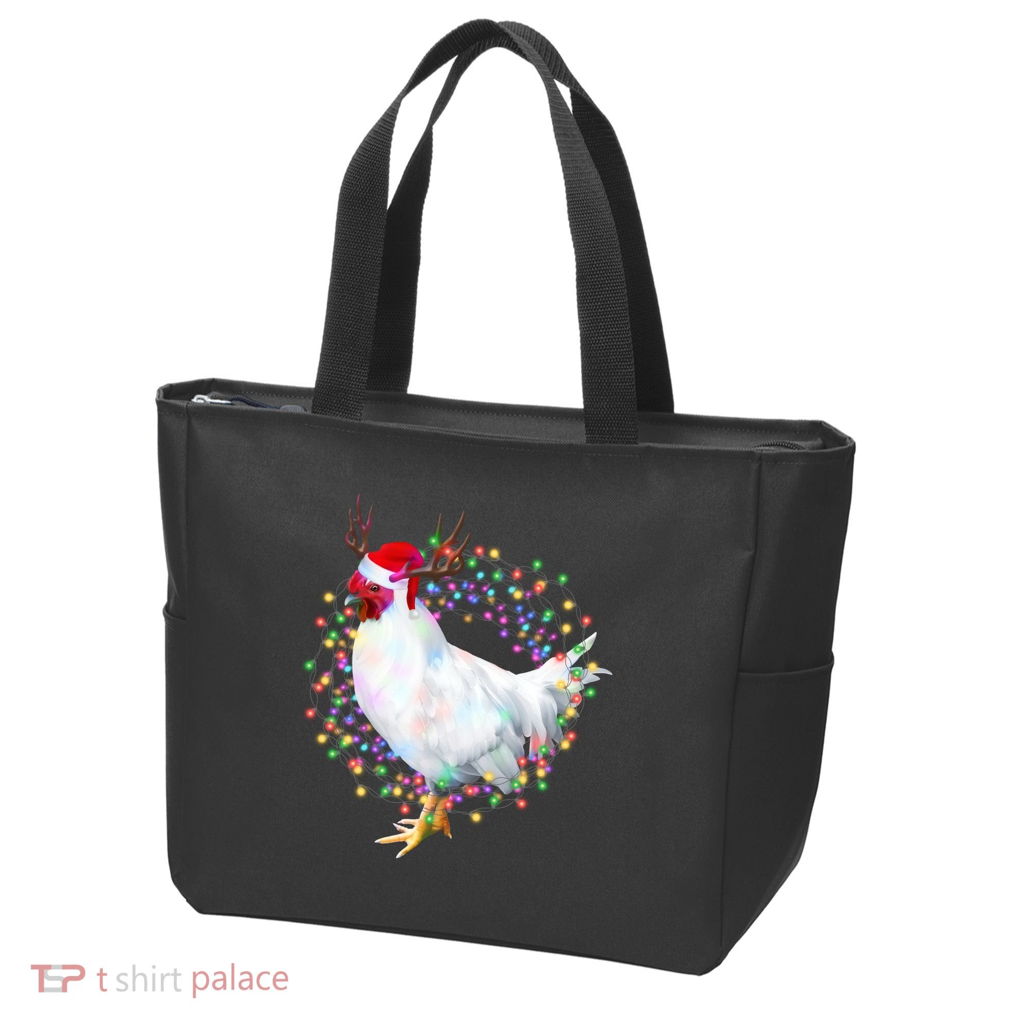 Christmas Lights Chicken Tote Bag