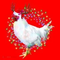 Christmas Lights Chicken Santa Hat thumb 1