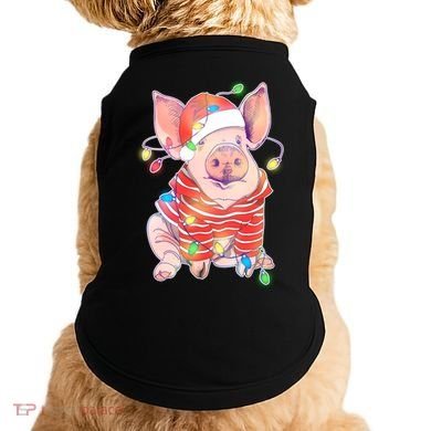 Christmas Lights Pig Doggie Tank