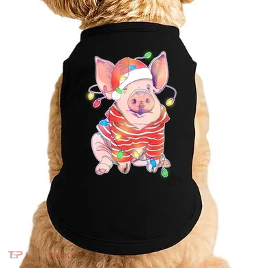 Christmas Lights Pig Doggie Tank
