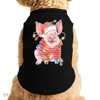 Christmas Lights Pig Doggie Tank thumb 0