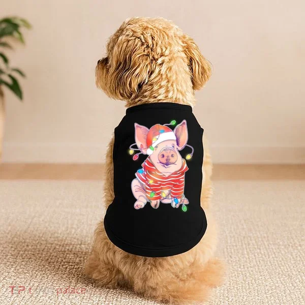 Christmas Lights Pig Doggie Tank