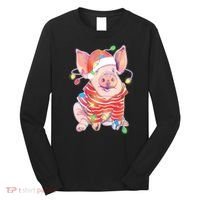 Christmas Lights Pig Long Sleeve Shirt thumb 0