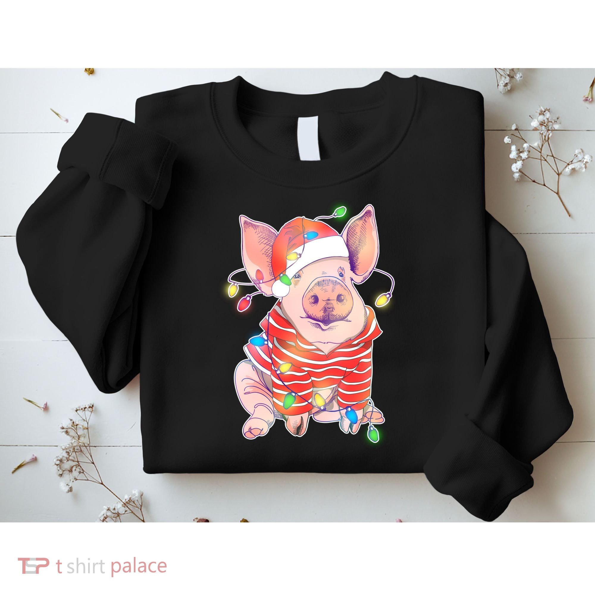 Christmas Lights Pig Sweatshirt