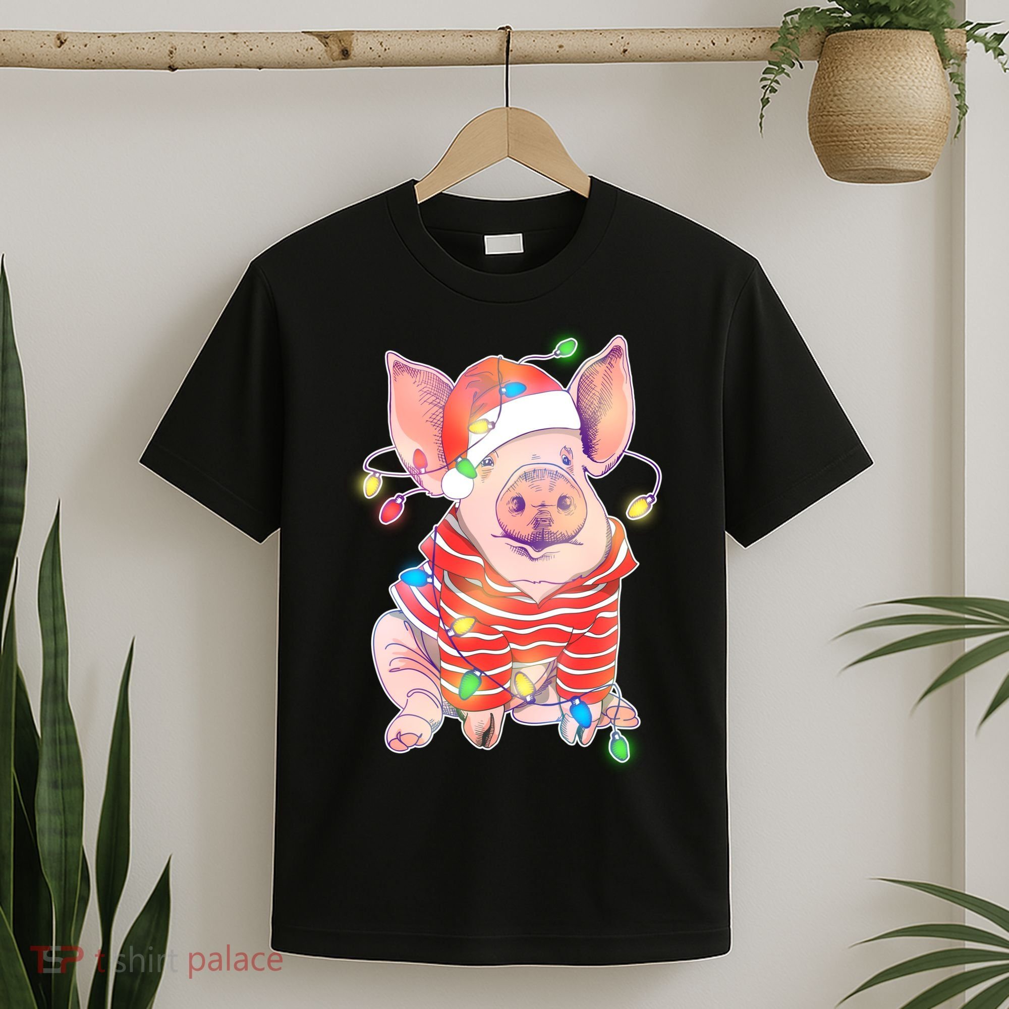 Christmas Lights Pig T-Shirt