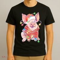 Christmas Lights Pig T-Shirt thumb 3