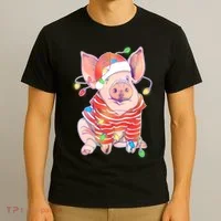 Christmas Lights Pig T-Shirt thumb 3