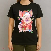 Christmas Lights Pig T-Shirt thumb 4