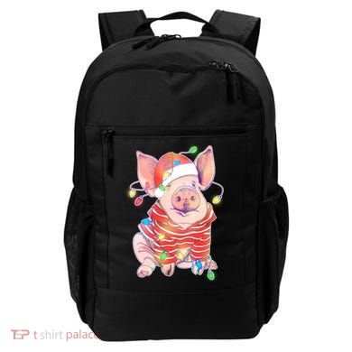 Christmas Lights Pig Backpack