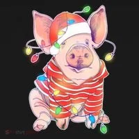 Christmas Lights Pig Bucket Hat thumb 4