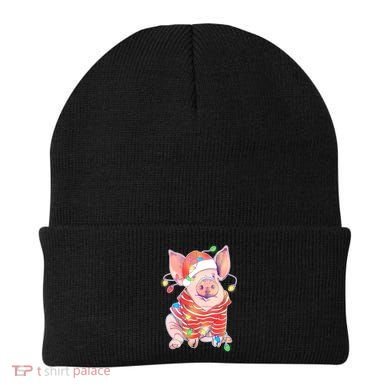 Christmas Lights Pig Beanie