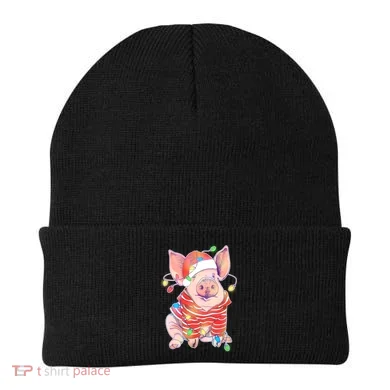 Christmas Lights Pig Beanie