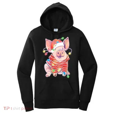 Christmas Lights Pig Women's Hoodie