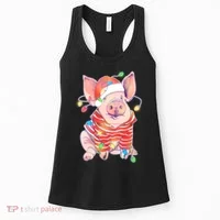 Christmas Lights Pig Women's Tank Top thumb 0