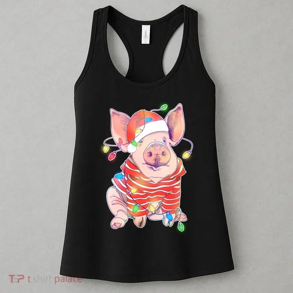 Christmas Lights Pig Women's Tank Top