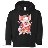 Christmas Lights Pig Toddler Hoodie thumb 0