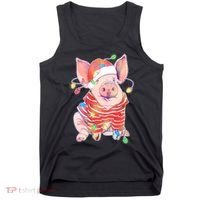 Christmas Lights Pig Tank Top thumb 0