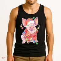 Christmas Lights Pig Tank Top thumb 3