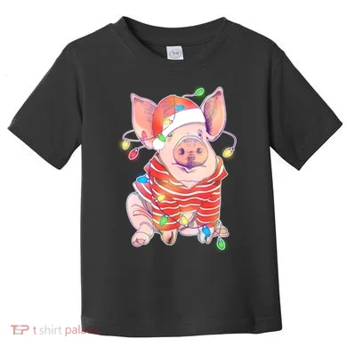 Christmas Lights Pig Toddler T-Shirt