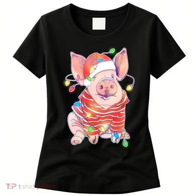 Christmas Lights Pig Women's T-Shirt