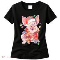 Christmas Lights Pig Women's T-Shirt thumb 0