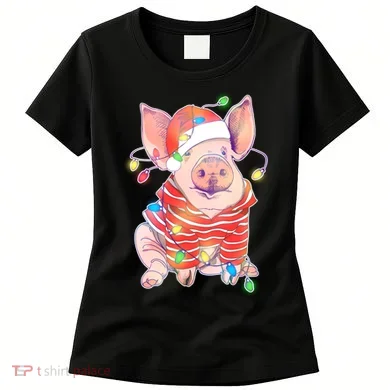 Christmas Lights Pig Women's T-Shirt