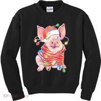 Christmas Lights Pig Kids Sweatshirt thumb 0