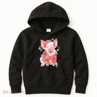 Christmas Lights Pig Kids Hoodie thumb 0