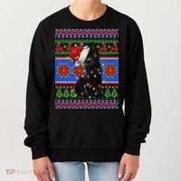 Christmas Lights Santa Cat Ugly Women's Sweatshirt thumb 0