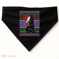 Christmas Lights Santa Cat Ugly USA-Made Doggie Bandana thumb 0