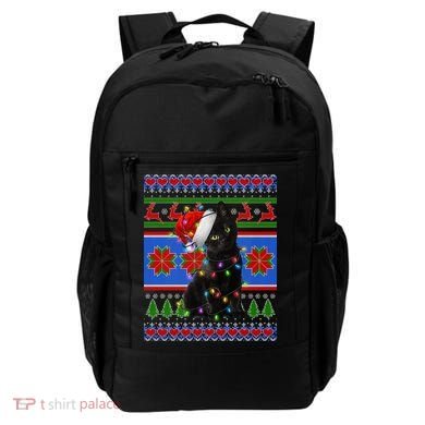 Christmas Lights Santa Cat Ugly Backpack
