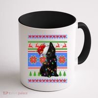 Christmas Lights Santa Cat Ugly Coffee Mug thumb 1