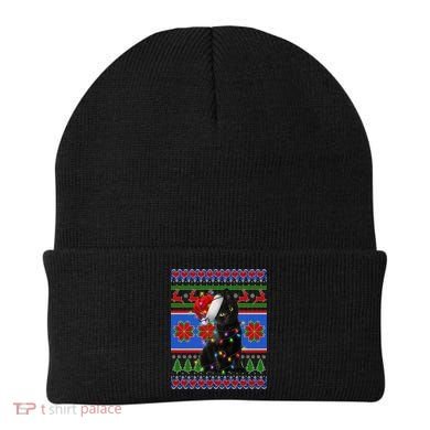 Christmas Lights Santa Cat Ugly Beanie