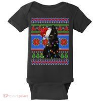 Christmas Lights Santa Cat Ugly Baby Bodysuit thumb 0