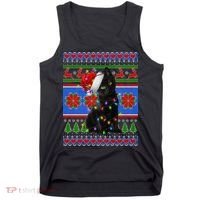Christmas Lights Santa Cat Ugly Tank Top thumb 0