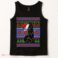 Christmas Lights Santa Cat Ugly Tank Top thumb 2