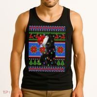 Christmas Lights Santa Cat Ugly Tank Top thumb 3
