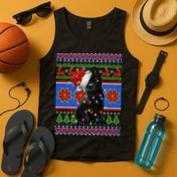 Christmas Lights Santa Cat Ugly Tank Top thumb 4