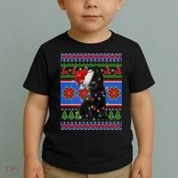 Christmas Lights Santa Cat Ugly Toddler T-Shirt thumb 2